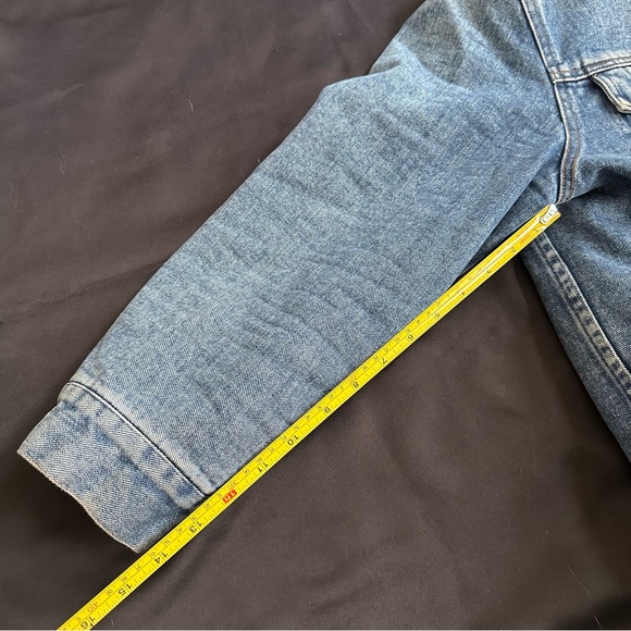 Ralph Lauren Jeans Vtg Women’s 1X Denim Trucker Jacket Sherpa Lined Barn Jacket - Picture 7 of 11